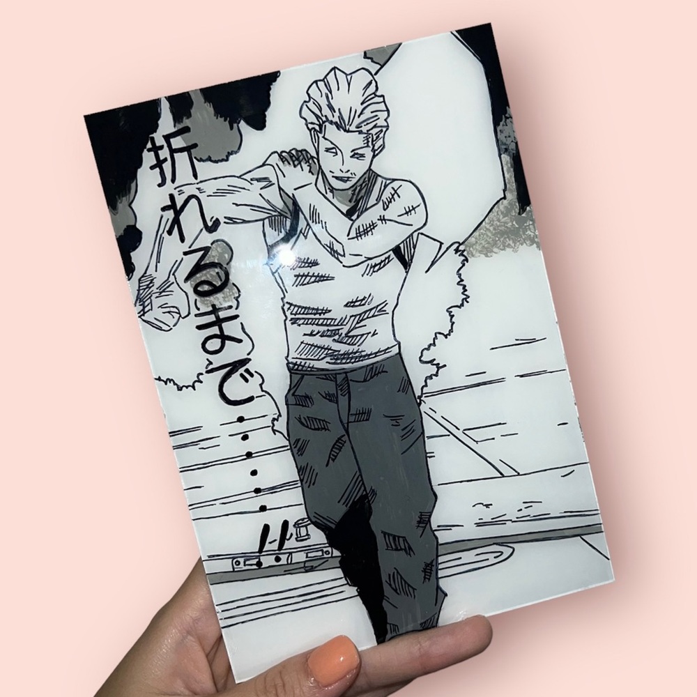 Jujutsu Kaisen Kinji Hakari Manga Panel Glass Painting
